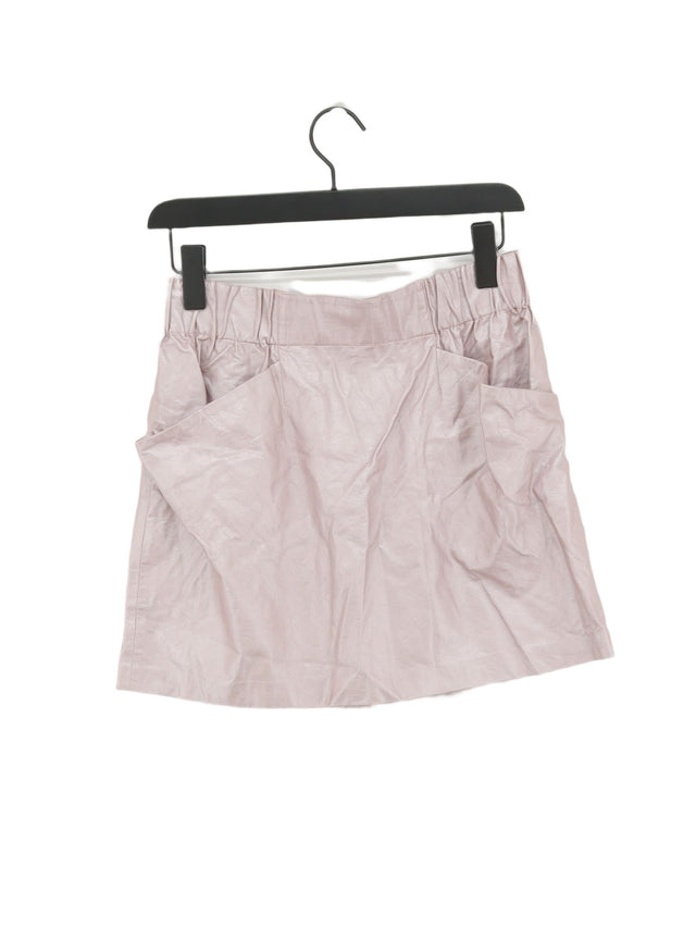 Zara Women's Mini Skirt M Pink Viscose with Other