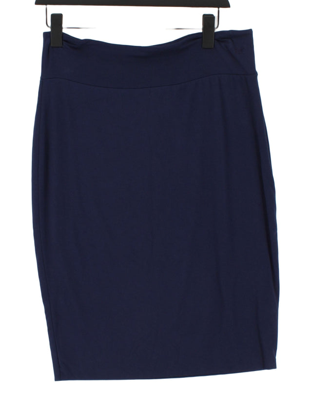 Crew Clothing Women's Midi Skirt UK 14 Blue Viscose with Elastane