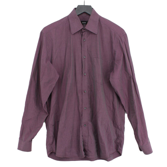 Hugo Boss Men's Shirt Chest: 39 in Purple 100% Cotton