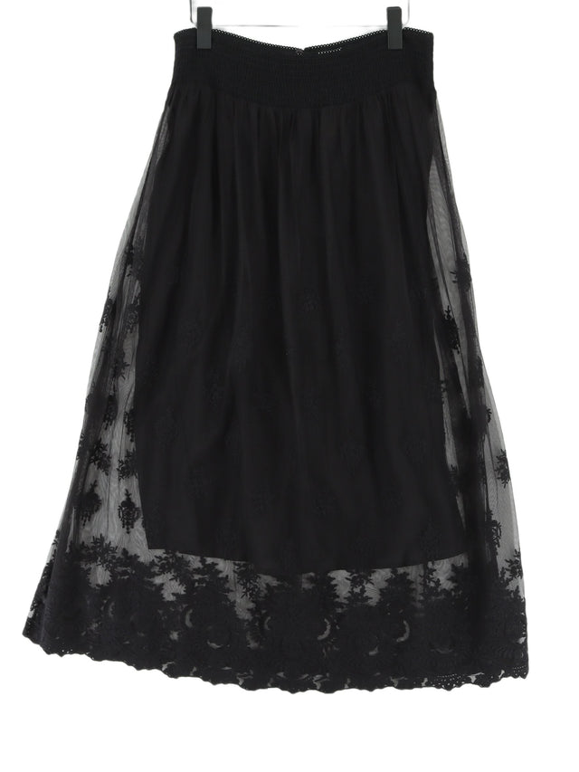 East Women's Midi Skirt L Black Polyamide with Cotton