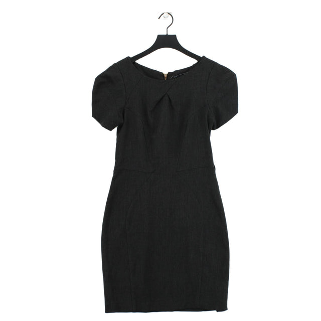 River Island Women's Midi Dress UK 12 Black Polyester with Elastane, Viscose