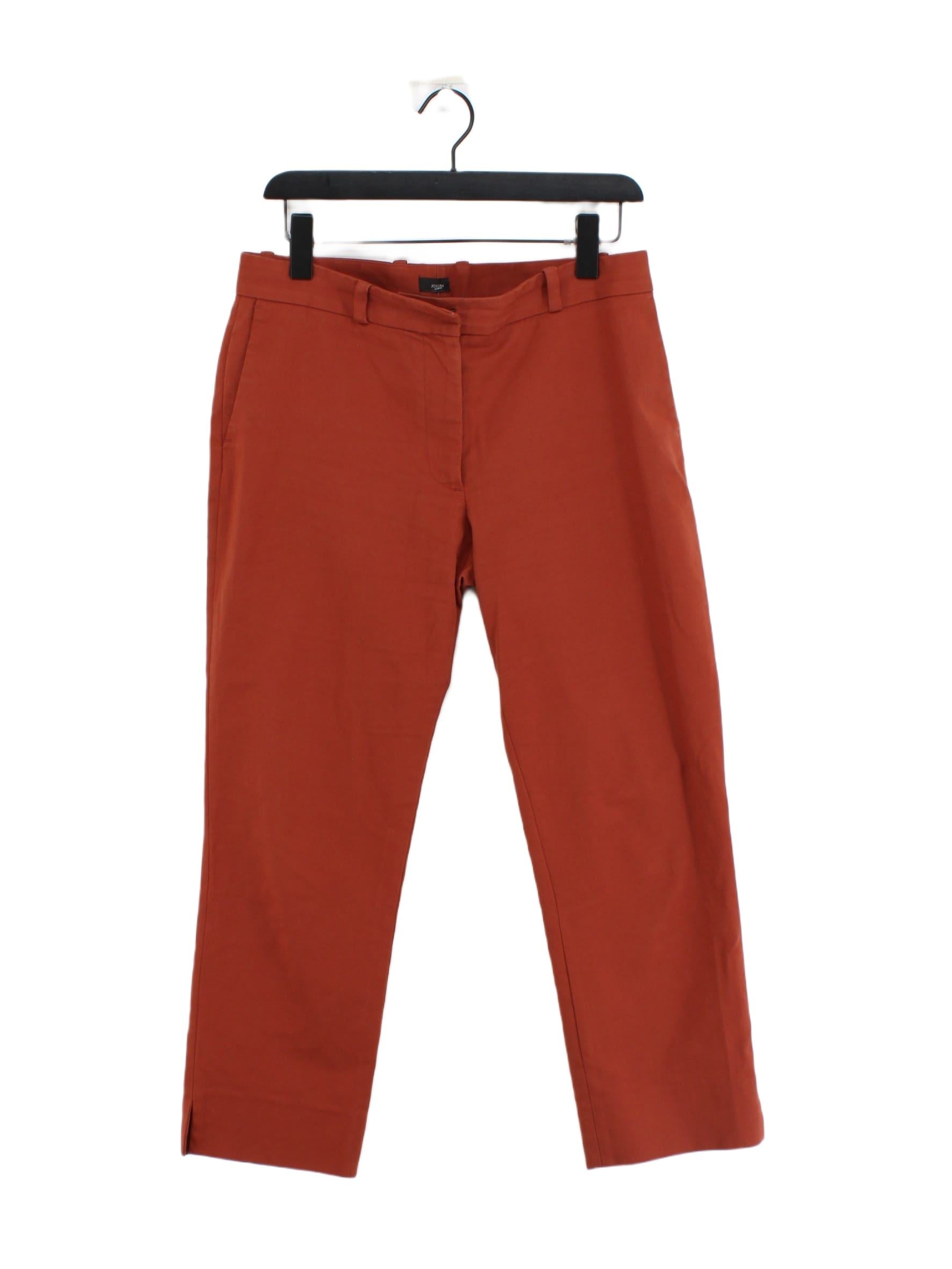 Joseph Women's Suit Trousers W 40 in Orange Cotton with Elastane