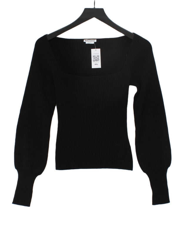 Reformation Women's Top S Black Cashmere with Wool