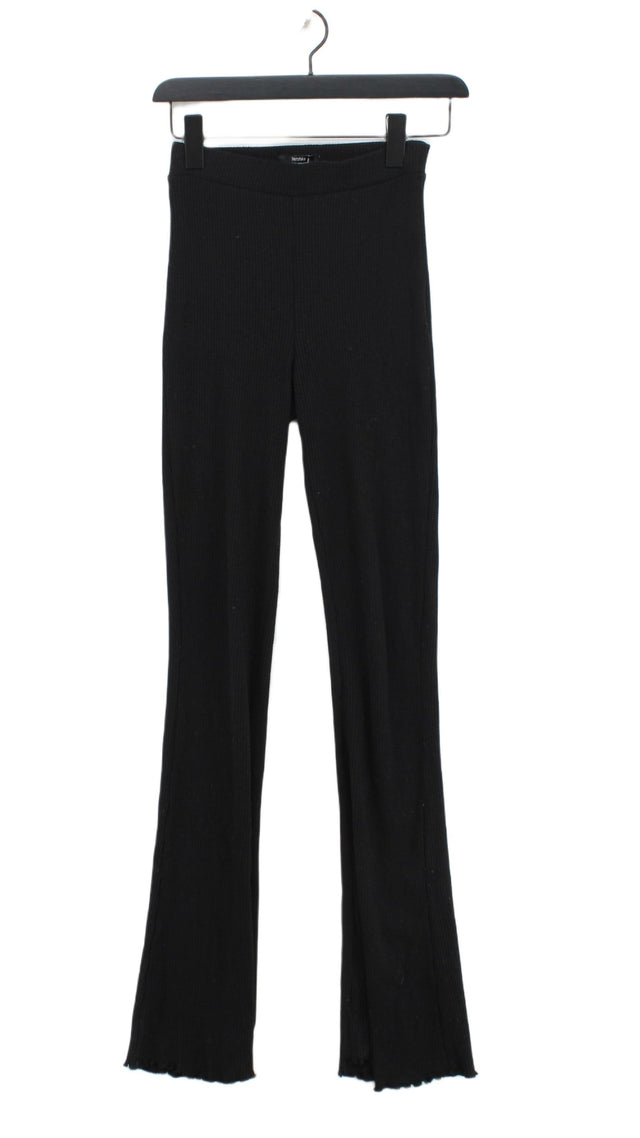Bershka Women's Suit Trousers XS Black Cotton with Elastane, Polyester