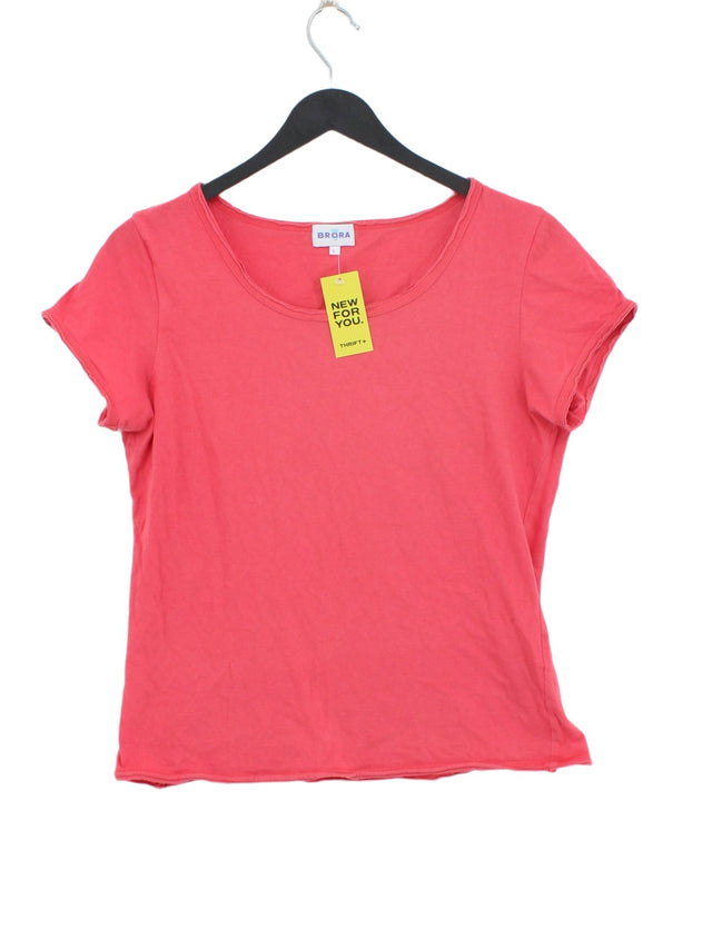 Brora Women's T-Shirt L Red 100% Cotton