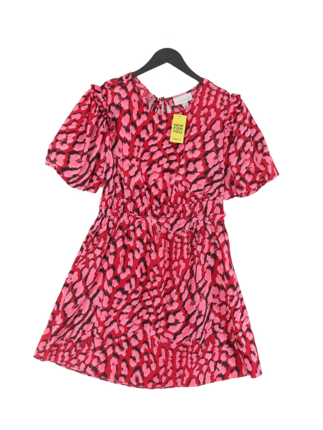 Topshop Women's Midi Dress UK 12 Pink 100% Polyester