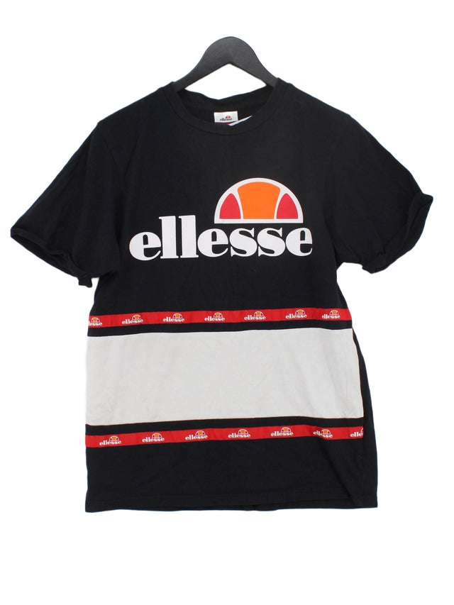 Ellesse Women's T-Shirt UK 10 Black 100% Cotton