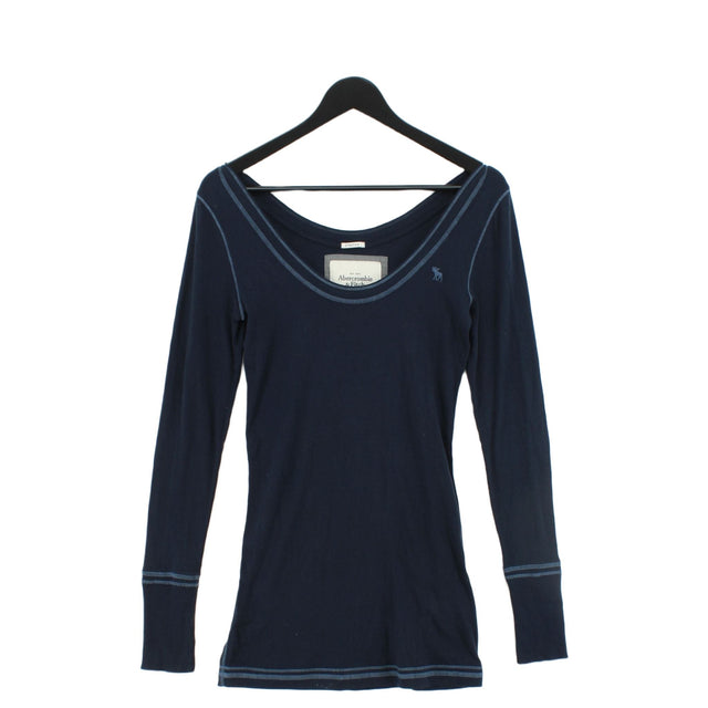 Abercrombie & Fitch Women's Midi Dress M Blue Cotton with Elastane
