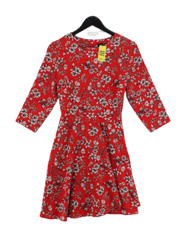 New Look Women's Midi Dress UK 10 Red 100% Polyester