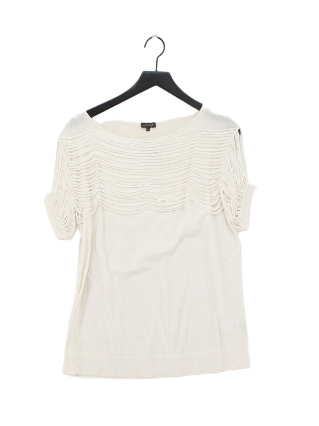 Jaeger Women's Top XL White Cotton with Viscose