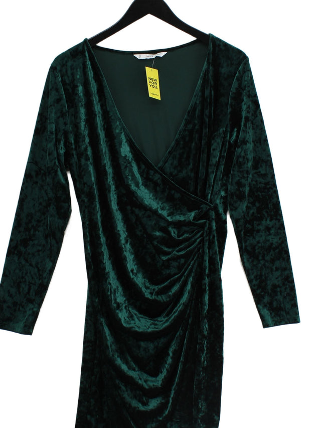 MNG Women's Midi Dress XXL Green Polyester with Elastane