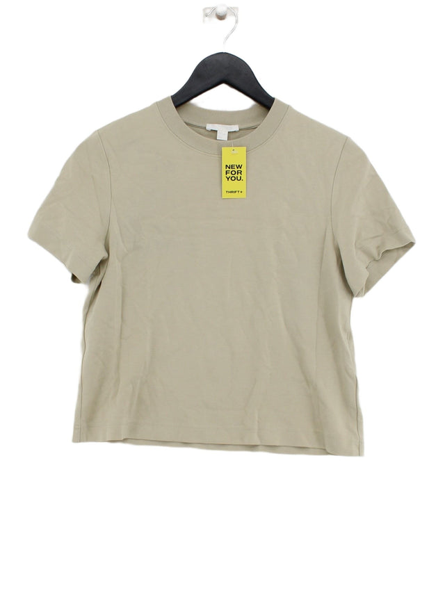 COS Women's T-Shirt S Green 100% Cotton