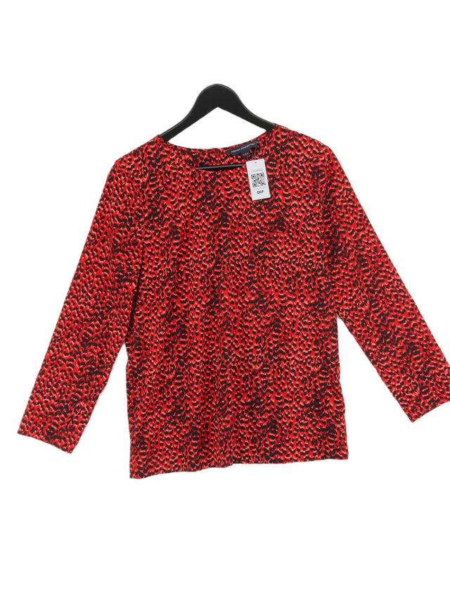French Connection Women's Blouse UK 10 Red 100% Polyester