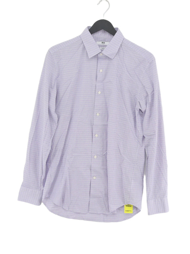 Uniqlo Men's Shirt S Purple Cotton with Elastane