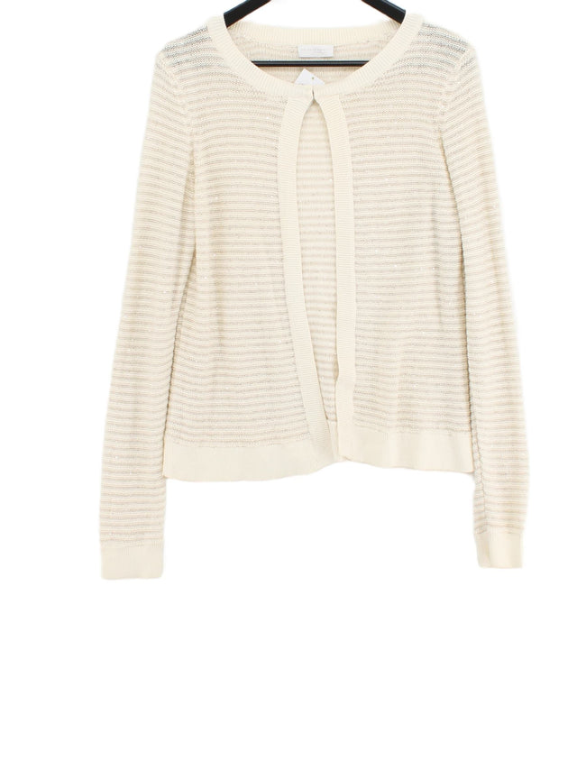 The White Company Women's Cardigan M Cream Cotton with Polyester