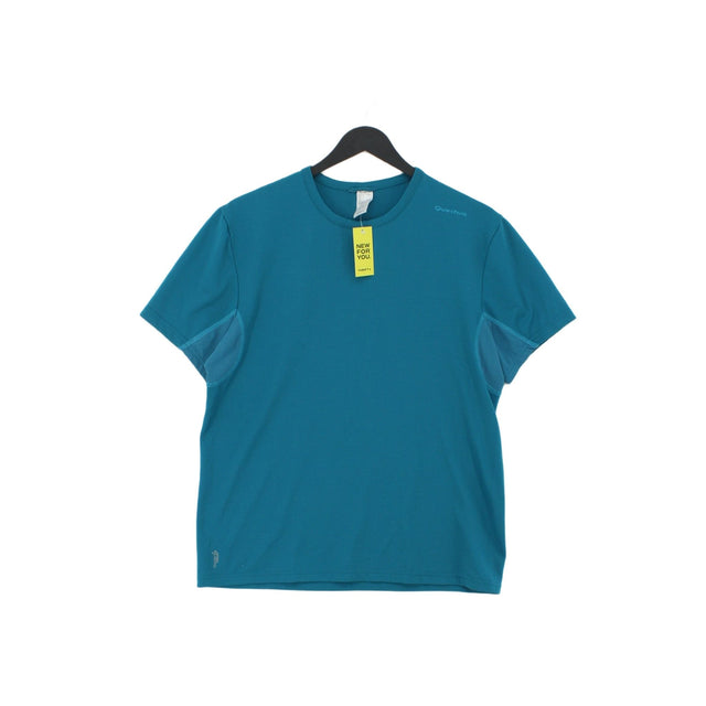 Quechua Men's T-Shirt M Blue Polyester with Elastane