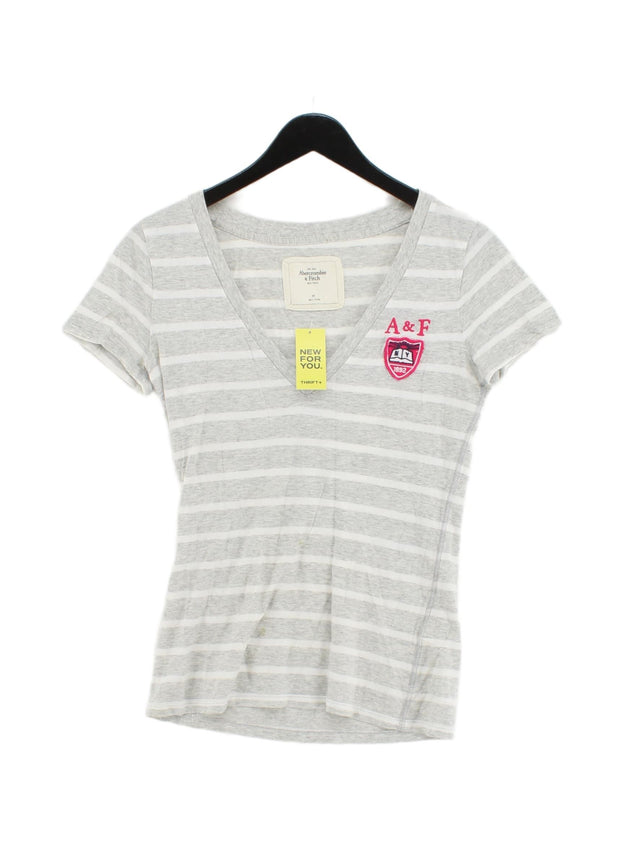 Abercrombie & Fitch Women's T-Shirt M Grey 100% Cotton