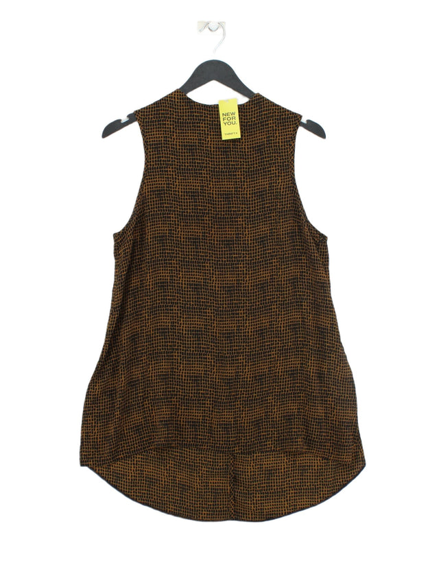 Topshop Women's Top UK 10 Brown 100% Polyester