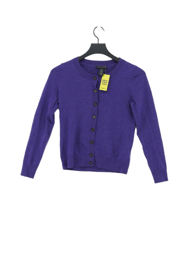 Banana Republic Women's Cardigan S Purple Wool with Elastane, Nylon