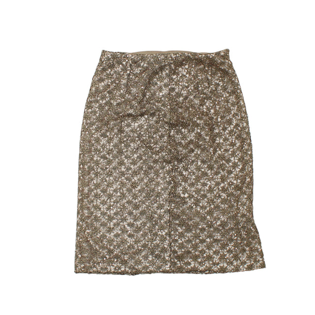 Kay Unger Women's Midi Skirt UK 6 Brown 100% Polyester