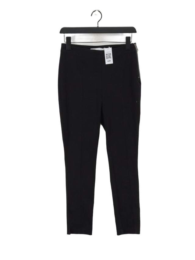 Next Women's Suit Trousers UK 8 Black Cotton with Elastane, Polyester