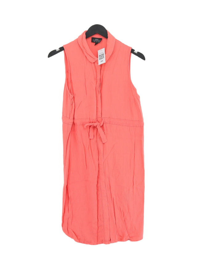 Topshop Women's Midi Dress UK 10 Orange 100% Viscose