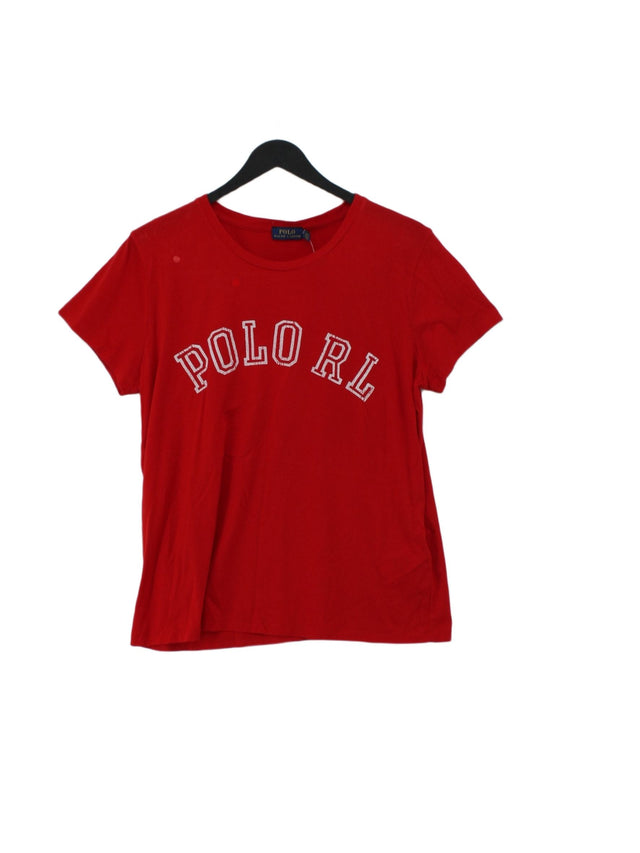 Ralph Lauren Women's T-Shirt L Red 100% Cotton