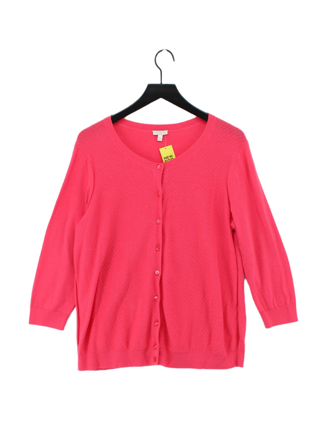 Talbots Women's Cardigan XL Pink 100% Cotton