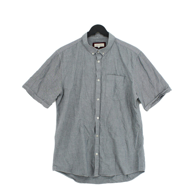 River Island Men's Shirt M Grey 100% Cotton