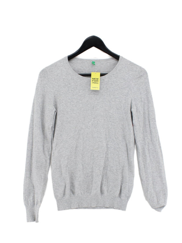 United Colors Of Benetton Women's Jumper M Grey Cotton with Elastane, Polyamide