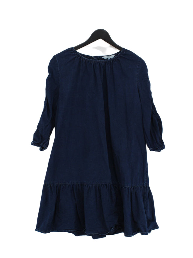 Next Women's Midi Dress UK 10 Blue 100% Cotton