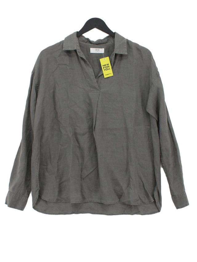 Uniqlo Women's Shirt M Grey 100% Other