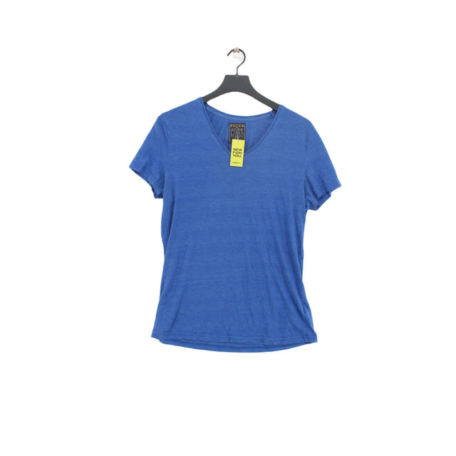 Review Women's Top L Blue Cotton with Polyester