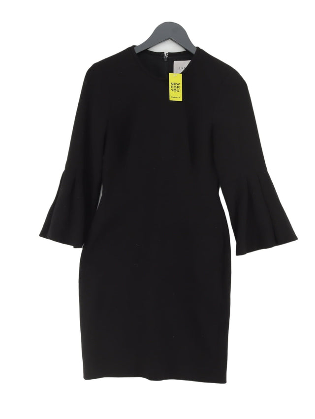 L.K. Bennett Women's Midi Dress UK 6 Black Polyester with Elastane, Viscose