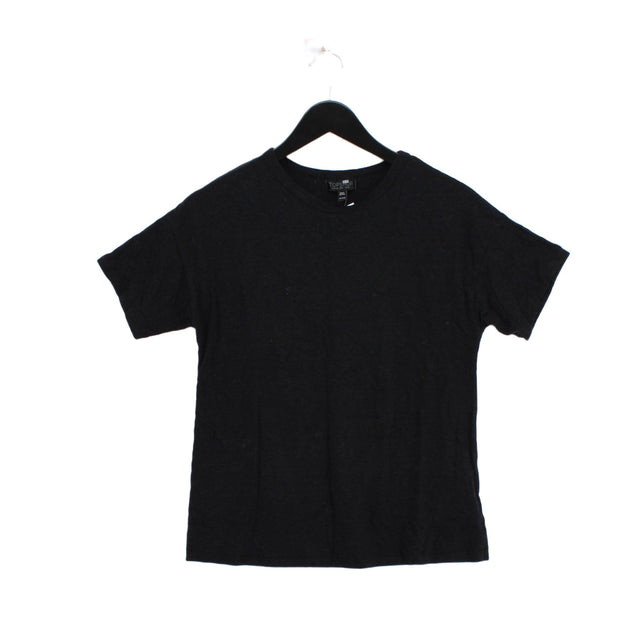 Topshop Women's T-Shirt UK 10 Black Polyester with Cotton, Viscose