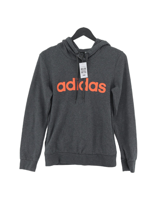 Adidas Women's Hoodie XS Grey Cotton with Polyester