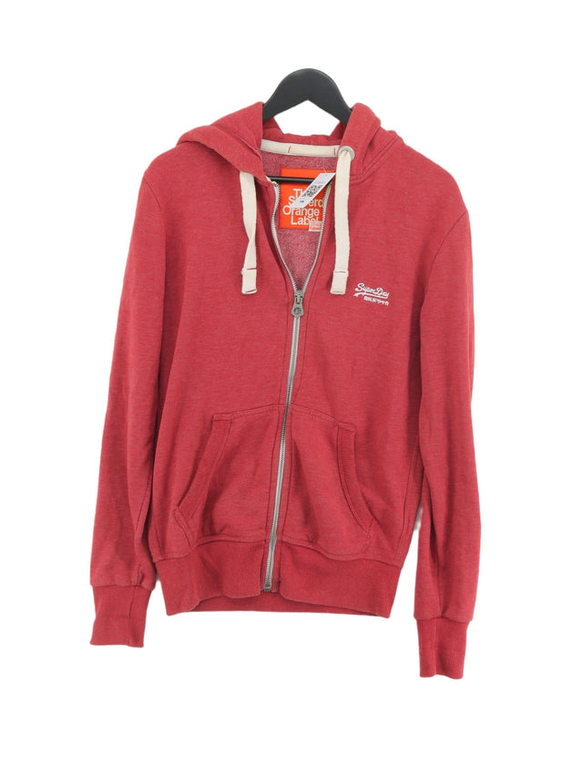 Superdry Men's Hoodie S Red Cotton with Polyester