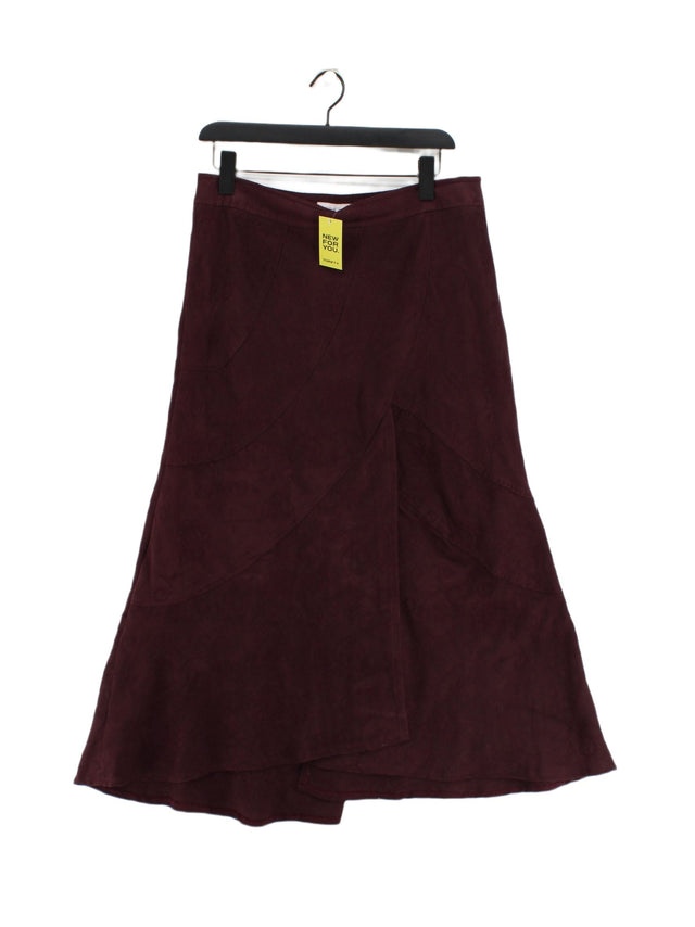 Grazia Women's Midi Skirt UK 14 Purple 100% Polyester