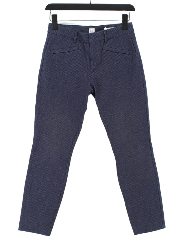 Gap Women's Suit Trousers UK 2 Blue Cotton with Elastane, Viscose