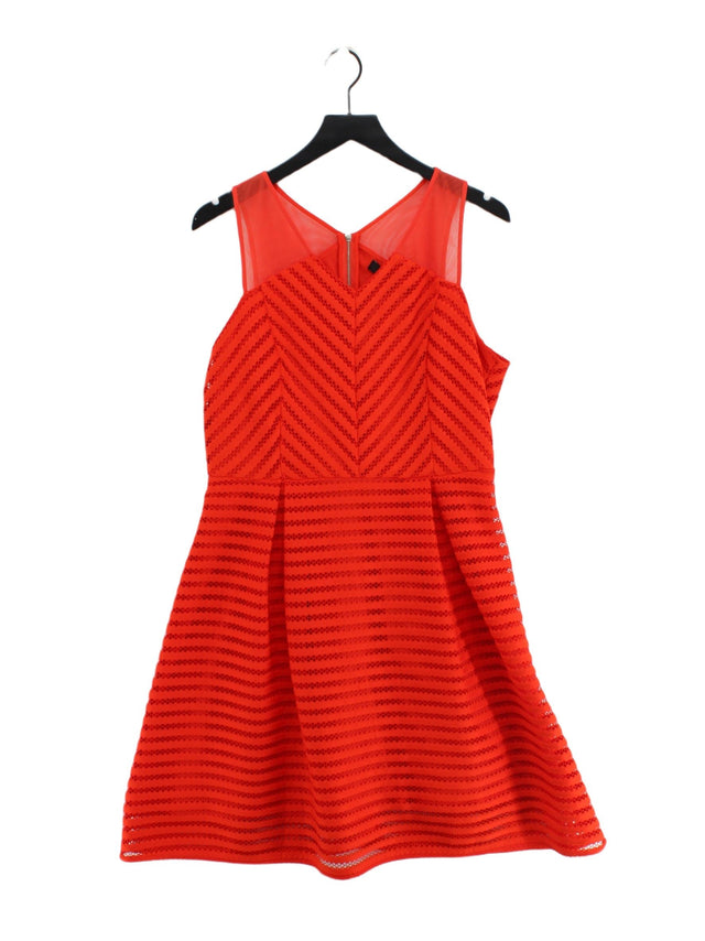 Star By Julien Macdonald Women's Midi Dress UK 14 Orange 100% Polyester