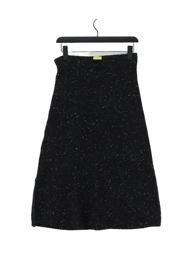 Zara Women's Midi Skirt S Black Acrylic with Elastane, Nylon, Wool