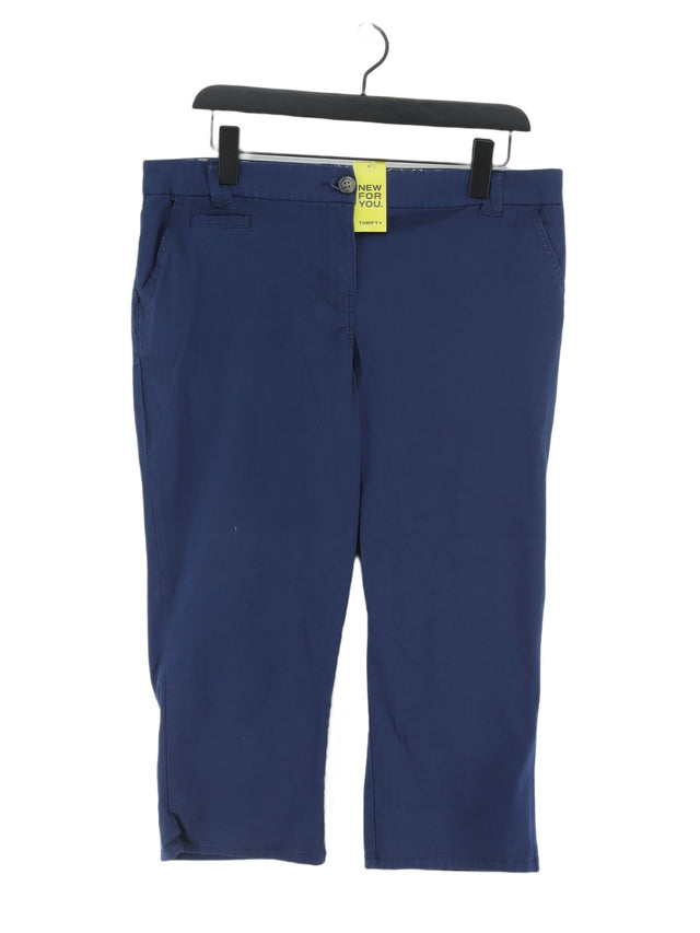 Maine Women's Trousers UK 14 Blue Cotton with Elastane