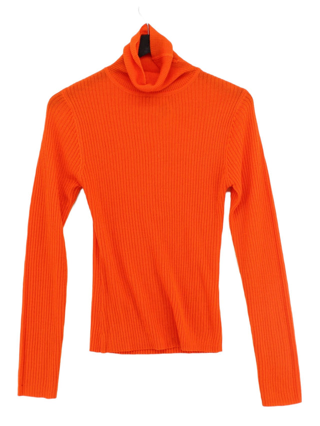 Collusion Women's Jumper UK 10 Orange 100% Acrylic