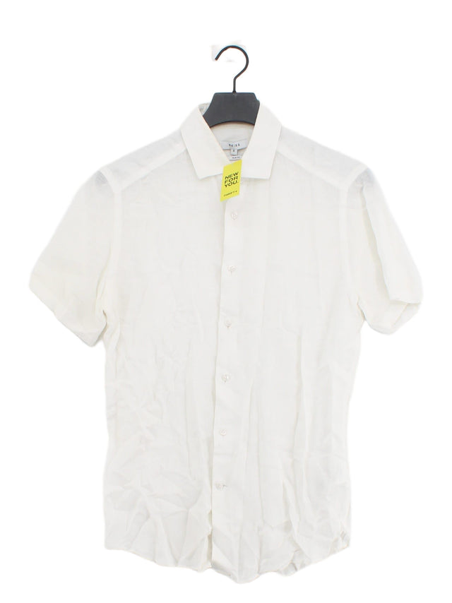 Reiss Men's Shirt S White 100% Linen