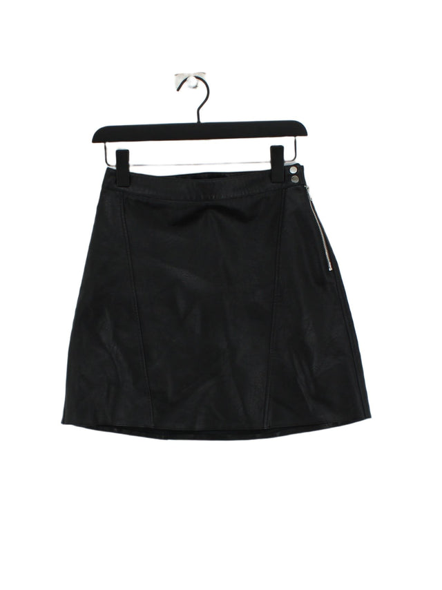 Zara Women's Midi Skirt S Black 100% Cotton