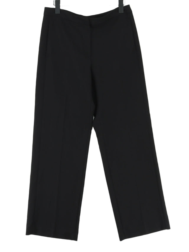 Jigsaw Women's Trousers UK 12 Black Polyester with Elastane, Viscose