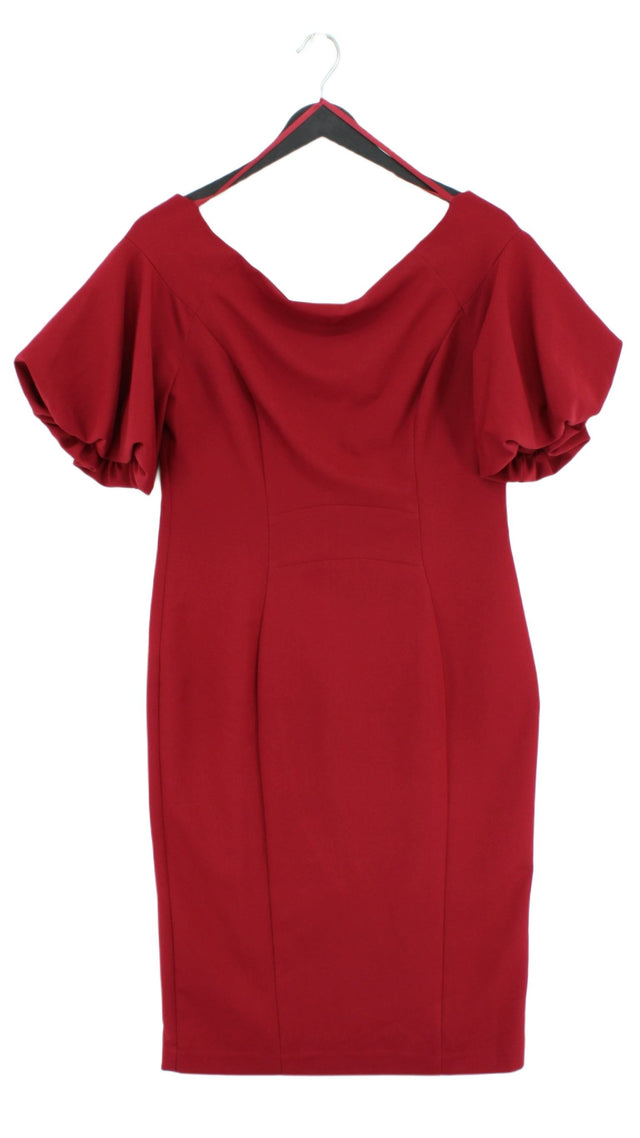 Coast Women's Midi Dress UK 12 Red Polyester with Elastane