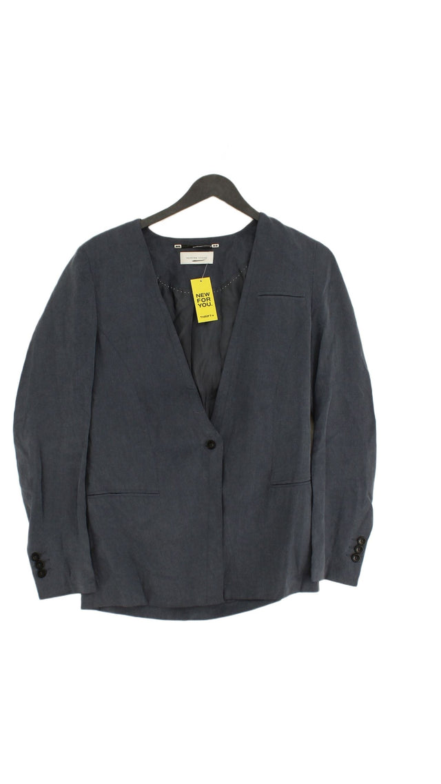 Selected Women's Jacket UK 8 Blue Other with Linen, Polyester