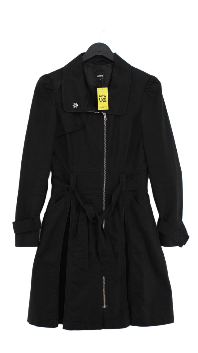 Oasis Women's Coat XS Black Cotton with Elastane, Polyester