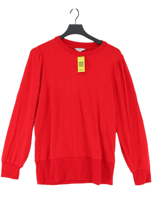 Next Women's Top L Red Viscose with Elastane, Polyester